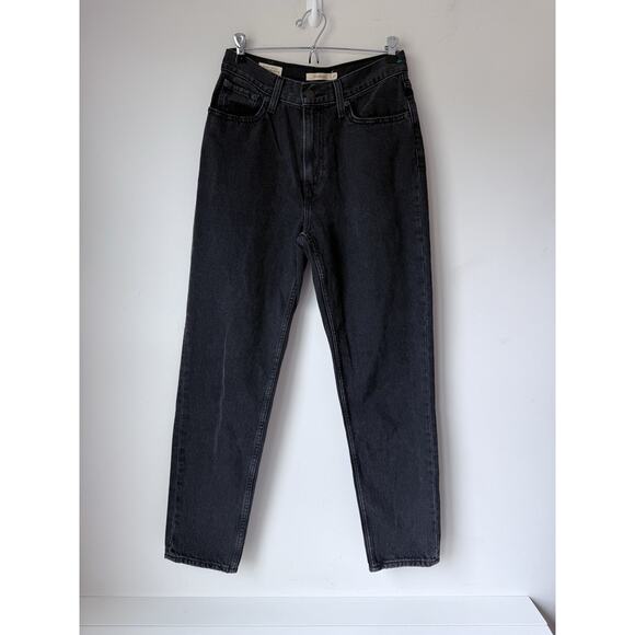 LEVI'S Premium BIG E Womens Jeans Regular W27 L28 Black 80s Mom Jeans - Picture 1 of 12